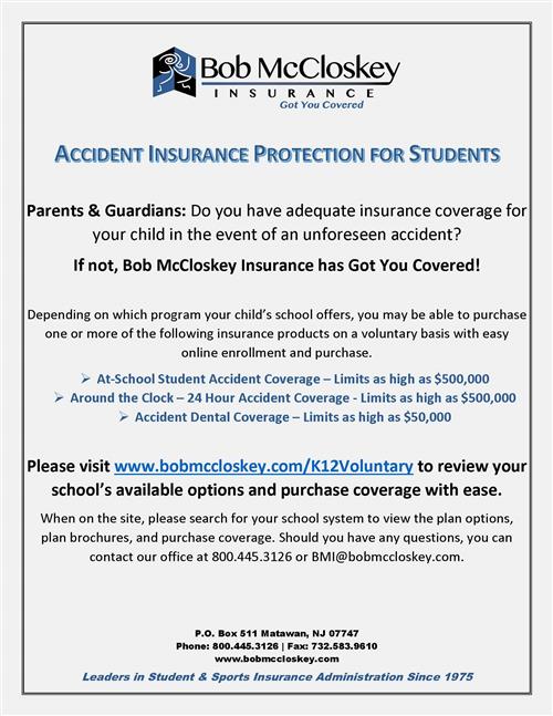 Student Accident Insurance Flyer